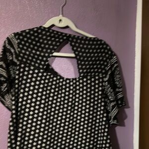 Lucky Brand Black and White Patterned Top
